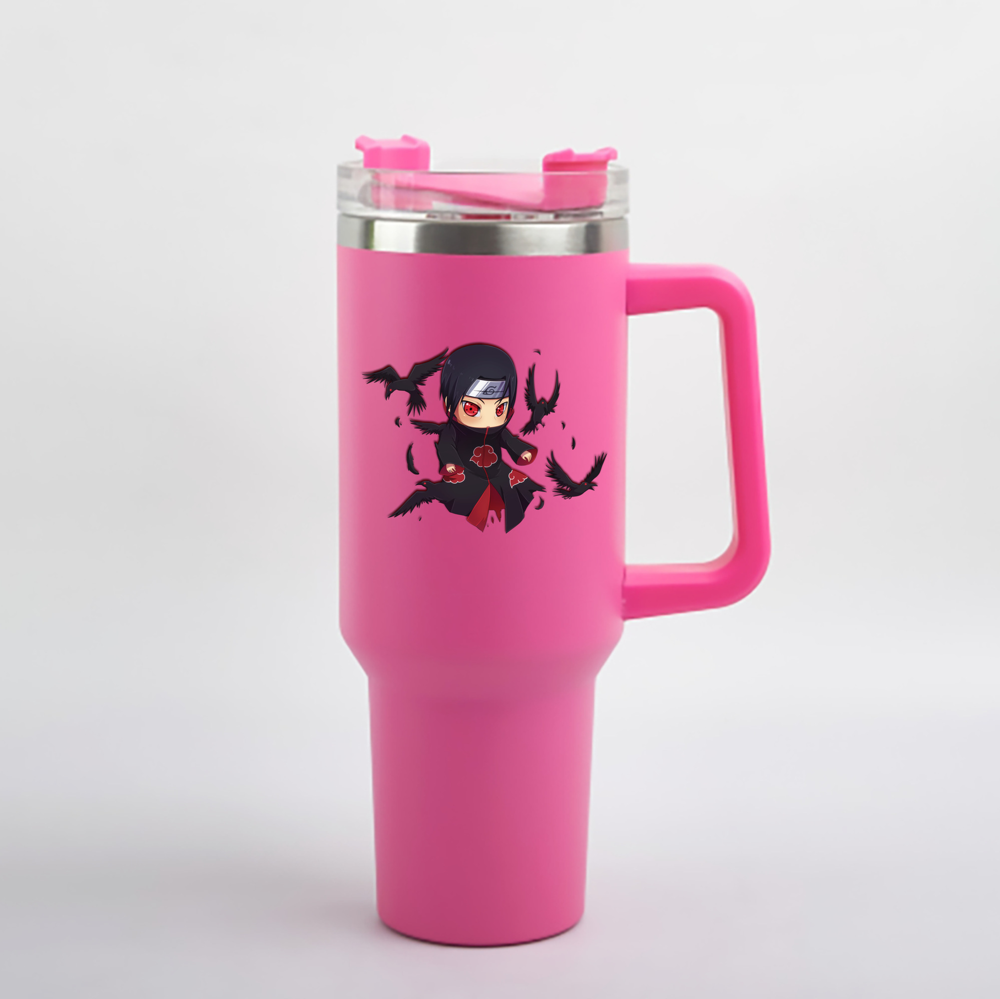 （画像用） NARUTO -ナルト- うちは イタチ Uchiha Itachi 1200mL車用タンブラー - クリスタルステッカー（プラスチックストロー付き）